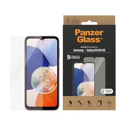 PanzerGlass | Ochraniacz ekranu - szkło | Samsung Galaxy A14 5G | Silikon, szkło hartowane, politereftalan etylenu (PET) | Przez PanzerGlass | Ochraniacz ekranu - szkło | Samsung Galaxy A14 5G | Silikon, szkło hartowane, politereftalan etylenu (PET) | Przez