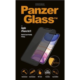PanzerGlass | Ochraniacz ekranu - szkło - z filtrem prywatności | Apple iPhone 11, XR | Szkło hartowane | Czarny | Przezroczysty