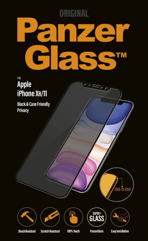 PanzerGlass | Ochraniacz ekranu - szkło - z filtrem prywatności | Apple iPhone 11, XR | Szkło hartowane | Czarny | Przezroczysty PanzerGlass | Ochraniacz ekranu - szkło - z filtrem prywatności | Apple iPhone 11, XR | Szkło hartowane | Czarny | Przezroczysty