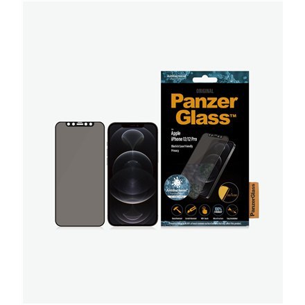 PanzerGlass | Ochraniacz ekranu - szkło - z filtrem prywatności | Apple iPhone 12, 12 Pro | Szkło hartowane | Czarny | Przezrocz PanzerGlass | Ochraniacz ekranu - szkło - z filtrem prywatności | Apple iPhone 12, 12 Pro | Szkło hartowane | Czarny | Przezrocz