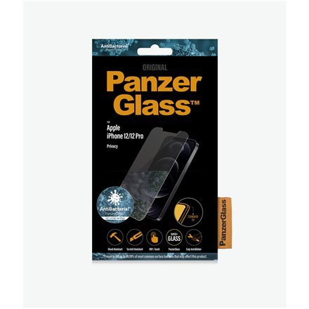 PanzerGlass | Ochraniacz ekranu - szkło - z filtrem prywatności | Apple iPhone 12, 12 Pro | Szkło hartowane | Przezroczysty PanzerGlass | Ochraniacz ekranu - szkło - z filtrem prywatności | Apple iPhone 12, 12 Pro | Szkło hartowane | Przezroczysty
