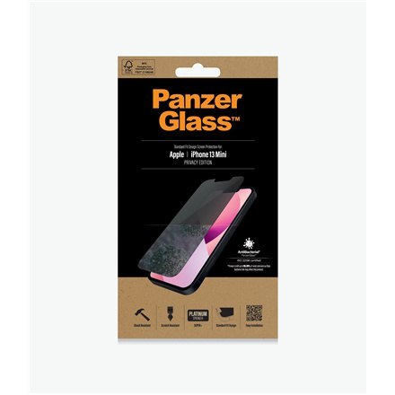 PanzerGlass | Ochraniacz ekranu - szkło - z filtrem prywatności | Apple iPhone 13 mini | Szkło hartowane | Przezroczysty PanzerGlass | Ochraniacz ekranu - szkło - z filtrem prywatności | Apple iPhone 13 mini | Szkło hartowane | Przezroczysty