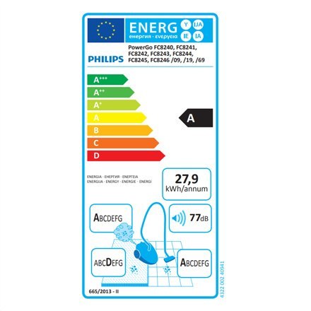 Philips | Odkurzacz | PowerGo FC8241/09 | Workowy | Moc 750 W | Pojemność na kurz 3 L | Czarny Philips | Odkurzacz | PowerGo FC8241/09 | Workowy | Moc 750 W | Pojemność na kurz 3 L | Czarny