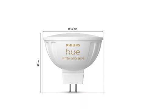 Philips Hue WA 12V MR16, 2pcs pack | GU5.3 | 5.1 W | Warm to cool white light Philips Hue WA 12V MR16, 2pcs pack | GU5.3 | 5.1 W | Warm to cool white light