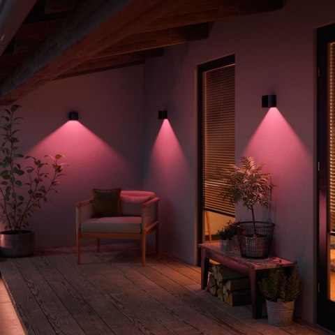 Philips Hue WCA Resonate Outdoor Downward Wall Lantern, Black | Philips Hue Philips Hue WCA Resonate Outdoor Downward Wall Lantern, Black | Philips Hue