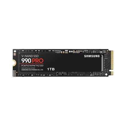 Samsung | 990 PRO | 1000 GB | Format SSD M.2 2280 | Interfejs SSD PCIe Gen4x4 | Prędkość odczytu 7450 MB/s | Prędkość zapisu 690 Samsung | 990 PRO | 1000 GB | Format SSD M.2 2280 | Interfejs SSD PCIe Gen4x4 | Prędkość odczytu 7450 MB/s | Prędkość zapisu 690