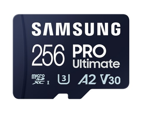 Samsung | Karta microSD | PRO Ultimate | 256 GB | Karta pamięci microSDXC | Pamięć flash klasy U3, V30, A2 | Adapter SD Samsung | Karta microSD | PRO Ultimate | 256 GB | Karta pamięci microSDXC | Pamięć flash klasy U3, V30, A2 | Adapter SD