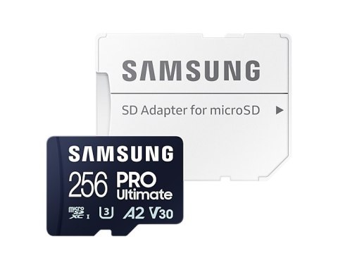 Samsung | Karta microSD | PRO Ultimate | 256 GB | Karta pamięci microSDXC | Pamięć flash klasy U3, V30, A2 | Adapter SD Samsung | Karta microSD | PRO Ultimate | 256 GB | Karta pamięci microSDXC | Pamięć flash klasy U3, V30, A2 | Adapter SD