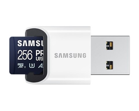 Samsung | Karta microSD z czytnikiem kart | PRO Ultimate | 256 GB | Karta pamięci microSDXC | Pamięć flash klasy U3, V30, A2 Samsung | Karta microSD z czytnikiem kart | PRO Ultimate | 256 GB | Karta pamięci microSDXC | Pamięć flash klasy U3, V30, A2