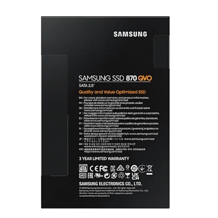 Samsung | SSD | 870 QVO | 1000 GB | Format SSD 2,5" | Interfejs SSD SATA III | Prędkość odczytu 560 MB/s | Prędkość zapisu 530 M Samsung | SSD | 870 QVO | 1000 GB | Format SSD 2,5" | Interfejs SSD SATA III | Prędkość odczytu 560 MB/s | Prędkość zapisu 530 M