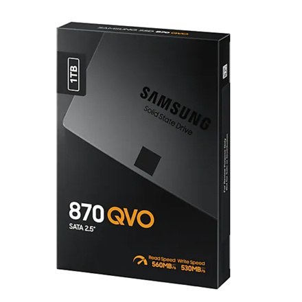 Samsung | SSD | 870 QVO | 1000 GB | Format SSD 2,5" | Interfejs SSD SATA III | Prędkość odczytu 560 MB/s | Prędkość zapisu 530 M Samsung | SSD | 870 QVO | 1000 GB | Format SSD 2,5" | Interfejs SSD SATA III | Prędkość odczytu 560 MB/s | Prędkość zapisu 530 M