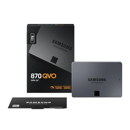 Samsung | SSD | 870 QVO | 1000 GB | Format SSD 2,5" | Interfejs SSD SATA III | Prędkość odczytu 560 MB/s | Prędkość zapisu 530 M Samsung | SSD | 870 QVO | 1000 GB | Format SSD 2,5" | Interfejs SSD SATA III | Prędkość odczytu 560 MB/s | Prędkość zapisu 530 M