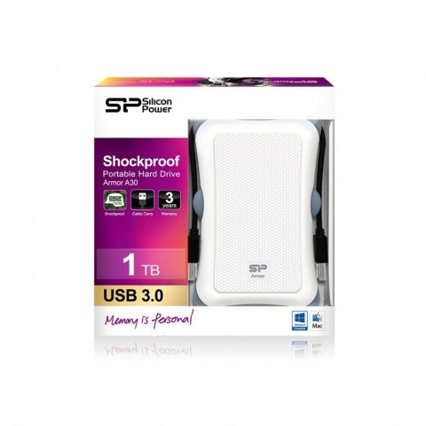 SILICON POWER Armor | Przenośny | Dysk twardy | 1 TB | USB 3.0 | Biały SILICON POWER Armor | Przenośny | Dysk twardy | 1 TB | USB 3.0 | Biały