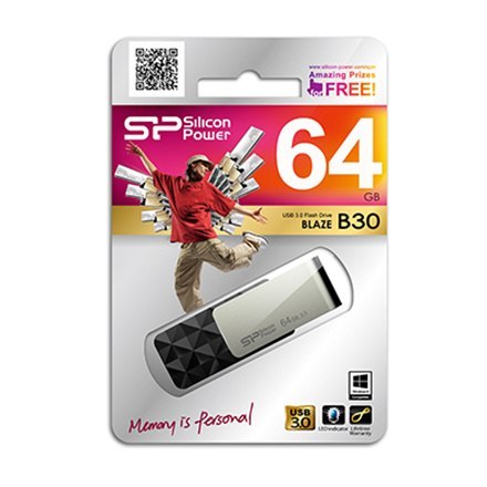 Silicon Power | Blaze B30 | 64 GB | USB 3.0 | Czarny Silicon Power | Blaze B30 | 64 GB | USB 3.0 | Czarny
