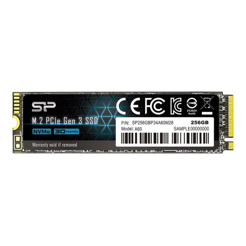 Silicon Power SSD P34A60 256 GB SSD interface PCIe Gen3x4 Write speed 1600 MB/s Read speed 2200 MB/s Silicon Power SSD P34A60 256 GB SSD interface PCIe Gen3x4 Write speed 1600 MB/s Read speed 2200 MB/s