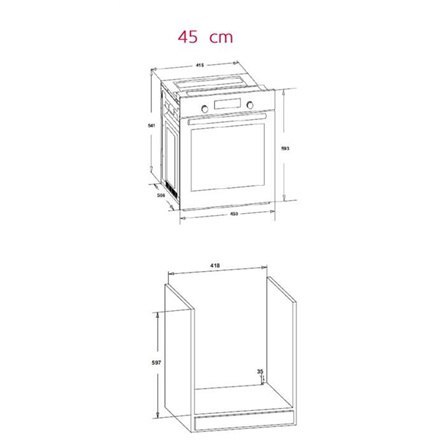 Simfer | 4207BERBB | Piekarnik | 47 L | Wielofunkcyjny | Ręczny | Wysuwane pokrętła | Szerokość 45 cm | Biały Simfer | 4207BERBB | Piekarnik | 47 L | Wielofunkcyjny | Ręczny | Wysuwane pokrętła | Szerokość 45 cm | Biały
