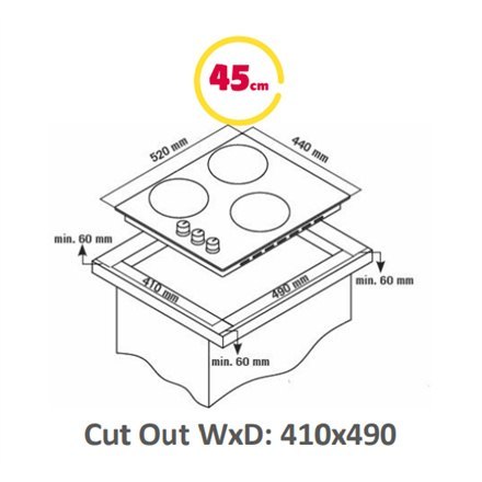 Simfer | H4.030.DECSP | Płyta | Vitroceramic | Liczba palników/stref gotowania 3 | Dotykowa | Czarna Simfer | H4.030.DECSP | Płyta | Vitroceramic | Liczba palników/stref gotowania 3 | Dotykowa | Czarna