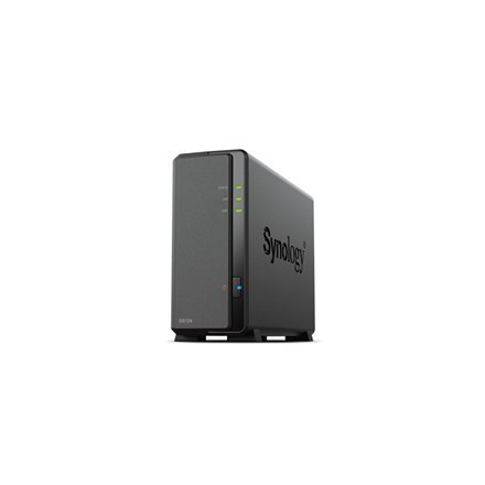 Synology | Tower NAS | DS124 | do 1 HDD/SSD | Realtek | RTD1619B | Częstotliwość procesora 1,7 GHz | 1 GB | DDR4 Synology | Tower NAS | DS124 | do 1 HDD/SSD | Realtek | RTD1619B | Częstotliwość procesora 1,7 GHz | 1 GB | DDR4
