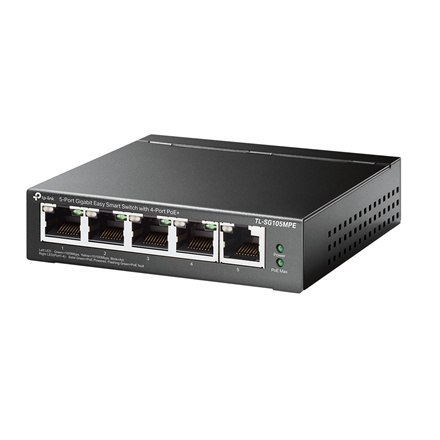 TP-LINK | 5 portowy przełącznik Gigabit Easy Smart z 4 portami PoE+ | TL-SG105MPE | Zarządzalny L2 | Desktop | Ilość portów 1 Gb TP-LINK | 5 portowy przełącznik Gigabit Easy Smart z 4 portami PoE+ | TL-SG105MPE | Zarządzalny L2 | Desktop | Ilość portów 1 Gb