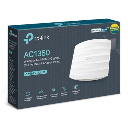 TP-LINK | EAP225 | Punkt dostępowy | 802.11ac | 2.4GHz/5GHz | 450+867 Mbit/s | 10/100/1000 Mbit/s | Porty Ethernet LAN (RJ-45) 1 TP-LINK | EAP225 | Punkt dostępowy | 802.11ac | 2.4GHz/5GHz | 450+867 Mbit/s | 10/100/1000 Mbit/s | Porty Ethernet LAN (RJ-45) 1