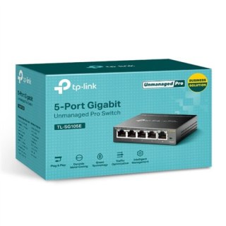 TP-LINK | Przełącznik | TL-SG105E | Zarządzany przez sieć | Możliwość montażu na ścianie | Ilość portów 1 Gb/s (RJ-45) 5 | Typ z