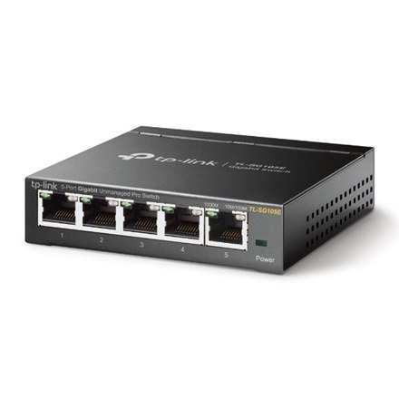TP-LINK | Przełącznik | TL-SG105E | Zarządzany przez sieć | Możliwość montażu na ścianie | Ilość portów 1 Gb/s (RJ-45) 5 | Typ z TP-LINK | Przełącznik | TL-SG105E | Zarządzany przez sieć | Możliwość montażu na ścianie | Ilość portów 1 Gb/s (RJ-45) 5 | Typ z