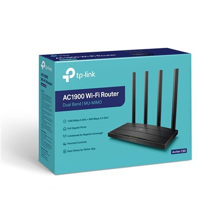 TP-Link Archer C80 V1 - router bezprzewodowy - Wi-Fi 5 - desktop | 4-portowy switch | AC1900 | 2,4 GHz / 5 GHz TP-Link Archer C80 V1 - router bezprzewodowy - Wi-Fi 5 - desktop | 4-portowy switch | AC1900 | 2,4 GHz / 5 GHz