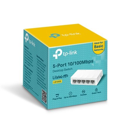 TP-Link LiteWave LS1005 - przełącznik - 5 portów - niezarządzalny TP-Link LiteWave LS1005 - przełącznik - 5 portów - niezarządzalny