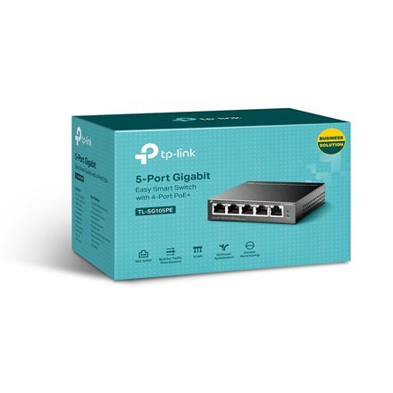 TP-Link TL-SG105PE - przełącznik - 5 portów - zarządzany TP-Link TL-SG105PE - przełącznik - 5 portów - zarządzany