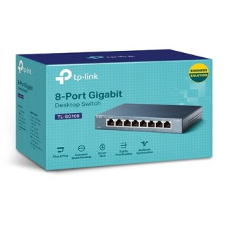 TP-Link TL-SG108 8-portowy metalowy przełącznik gigabitowy - 8 portów - niezarządzalny