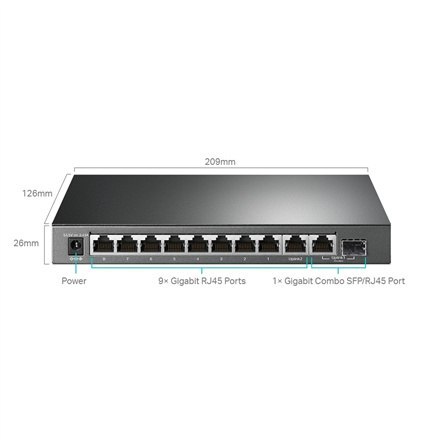 TP-Link TL-SG1210MPE V2 - przełącznik - 10 portów - smart TP-Link TL-SG1210MPE V2 - przełącznik - 10 portów - smart