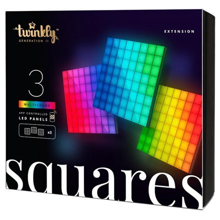 Twinkly Squares Smart LED Panels Expansion pack (3 panele) Twinkly | Squares Smart LED Panels Expansion pack (3 panele) | RGB - Twinkly Squares Smart LED Panels Expansion pack (3 panele) Twinkly | Squares Smart LED Panels Expansion pack (3 panele) | RGB -