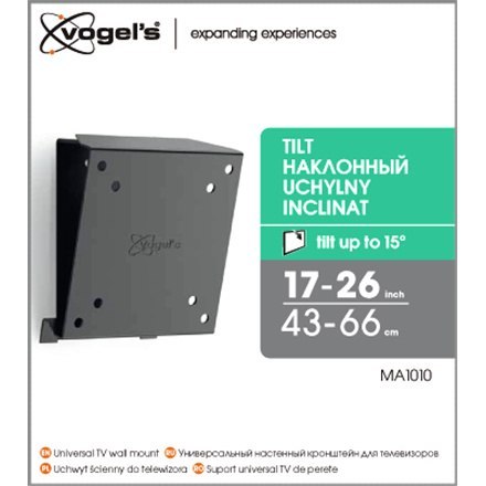 Uchwyt ścienny Vogels MA1010-A1 z funkcją nachylenia, do monitorów 17-26", maksymalne obciążenie 30 kg, Kolor Czarny. Gwarancja: Uchwyt ścienny Vogels MA1010-A1 z funkcją nachylenia, do monitorów 17-26", maksymalne obciążenie 30 kg, Kolor Czarny. Gwarancja: