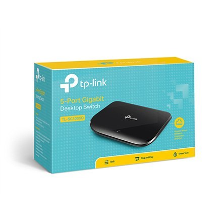 5 portowy gigabitowy przełącznik biurkowy TP-Link TL-SG1005D - przełącznik - 5 portów 5 portowy gigabitowy przełącznik biurkowy TP-Link TL-SG1005D - przełącznik - 5 portów