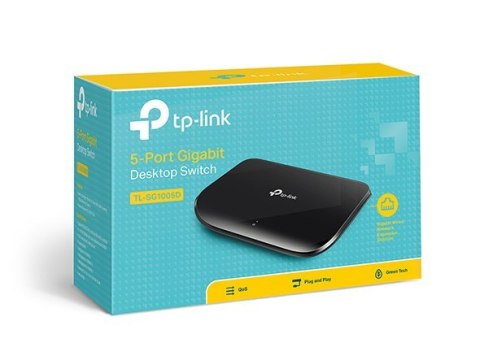 5 portowy gigabitowy przełącznik biurkowy TP-Link TL-SG1005D - przełącznik - 5 portów 5 portowy gigabitowy przełącznik biurkowy TP-Link TL-SG1005D - przełącznik - 5 portów