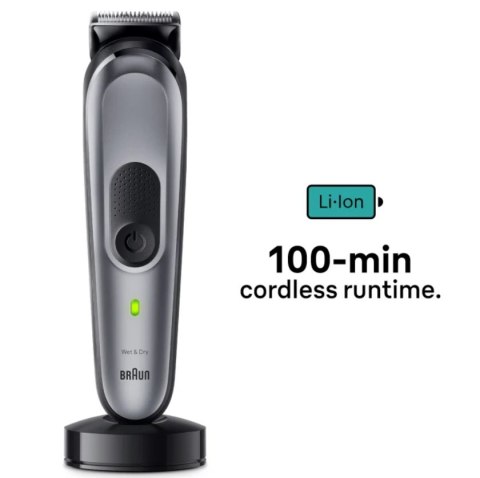 Braun Trimmer do zarostu MGK7420 | Bezprzewodowy trymer 13 długości | Kolor czarno-szary Braun Trimmer do zarostu MGK7420 | Bezprzewodowy trymer 13 długości | Kolor czarno-szary