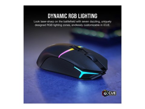 Corsair | Mysz dla graczy | NIGHTSABRE RGB | Bezprzewodowa | Bluetooth, 2,4 GHz | Czarna Corsair | Mysz dla graczy | NIGHTSABRE RGB | Bezprzewodowa | Bluetooth, 2,4 GHz | Czarna