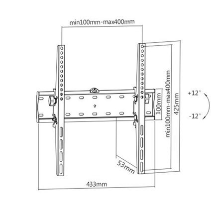 Gembird | Uchwyt ścienny | WM-55T-02 | 32-55 " | Maksymalna waga (udźwig) 40 kg | Czarny Gembird | Uchwyt ścienny | WM-55T-02 | 32-55 " | Maksymalna waga (udźwig) 40 kg | Czarny