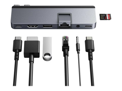 HiperDrive DUO PRO 7-w-2 USB-C Hub dla MacBook Air/Pro 2016-2020 | Porty Ethernet LAN (RJ-45) 1 | Ilość portów HDMI 1 HiperDrive DUO PRO 7-w-2 USB-C Hub dla MacBook Air/Pro 2016-2020 | Porty Ethernet LAN (RJ-45) 1 | Ilość portów HDMI 1
