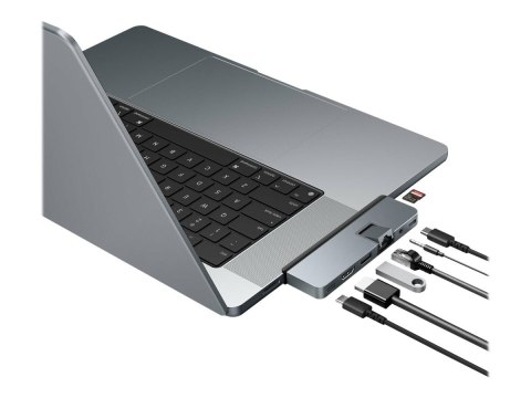 HiperDrive DUO PRO 7-w-2 USB-C Hub dla MacBook Air/Pro 2016-2020 | Porty Ethernet LAN (RJ-45) 1 | Ilość portów HDMI 1 HiperDrive DUO PRO 7-w-2 USB-C Hub dla MacBook Air/Pro 2016-2020 | Porty Ethernet LAN (RJ-45) 1 | Ilość portów HDMI 1