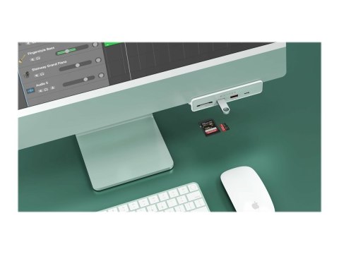 HiperDrive USB-C 6-w-1 Form-fit Hub z 4K HDMI do iMac 24" | Ilość portów HDMI: 1 HiperDrive USB-C 6-w-1 Form-fit Hub z 4K HDMI do iMac 24" | Ilość portów HDMI: 1