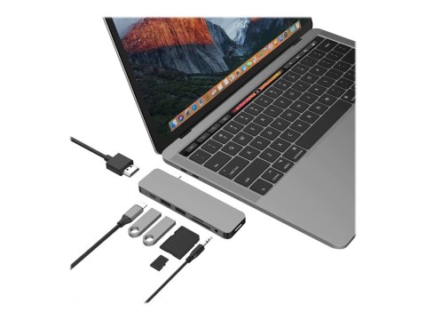 Hyper HyperDrive USB-C 7-in-1 Laptop Form-Fit Hub - Space Grey Hyper HyperDrive USB-C 7-in-1 Laptop Form-Fit Hub - Space Grey