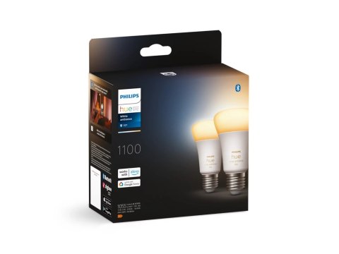 Philips Hue | WA 11W A60 E27 2szt. paczka | E27 | 11 W | Ciepła do chłodna biel 2200K-6500K | Bluetooth i Zigbee Philips Hue | WA 11W A60 E27 2szt. paczka | E27 | 11 W | Ciepła do chłodna biel 2200K-6500K | Bluetooth i Zigbee