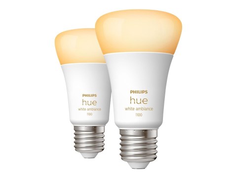 Philips Hue | WA 11W A60 E27 2szt. paczka | E27 | 11 W | Ciepła do chłodna biel 2200K-6500K | Bluetooth i Zigbee Philips Hue | WA 11W A60 E27 2szt. paczka | E27 | 11 W | Ciepła do chłodna biel 2200K-6500K | Bluetooth i Zigbee