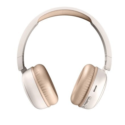 Słuchawki bezprzewodowe Energy Sistem z radiem FM i Bluetooth w kolorze kremowym, nauszne z mikrofonem Słuchawki bezprzewodowe Energy Sistem z radiem FM i Bluetooth w kolorze kremowym, nauszne z mikrofonem