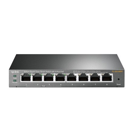 TP-LINK | Smart Switch | TL-SG108PE | Web Managed | Desktop | Porty 1 Gb/s (RJ-45) w ilości 4 | Porty PoE w ilości 4 | Porty PoE TP-LINK | Smart Switch | TL-SG108PE | Web Managed | Desktop | Porty 1 Gb/s (RJ-45) w ilości 4 | Porty PoE w ilości 4 | Porty PoE