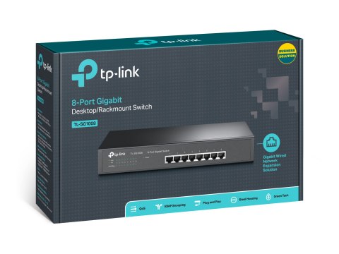 TP-Link TL-SG1008 - przełącznik - 8 portów TP-Link TL-SG1008 - przełącznik - 8 portów