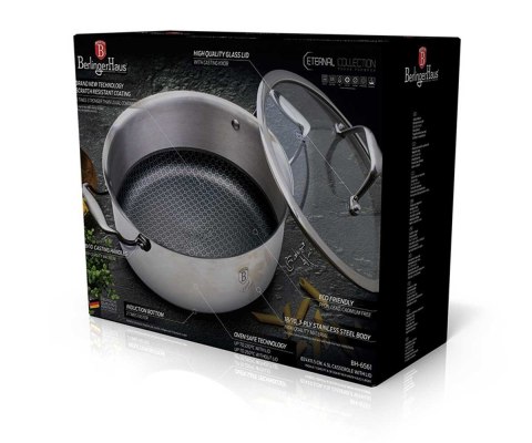 GARNEK STALOWY 18/10 4.5L 24cm BERLINGER HAUS ETERNAL COLLECTION BH-7445