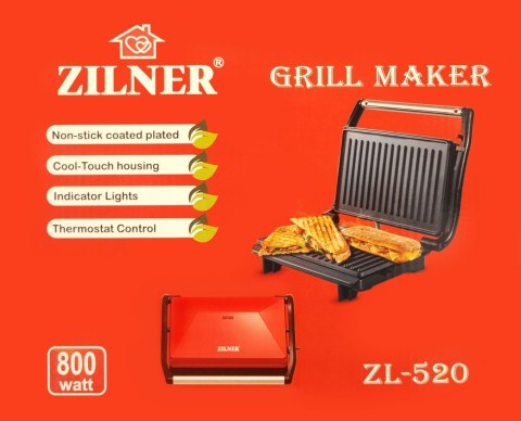 GRILL ELEKTRYCZNY 800W ZILNER ZL-520 GRILL ELEKTRYCZNY 800W ZILNER ZL-520