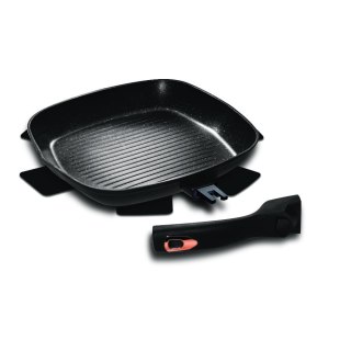 PATELNIA GRANITOWA GRILL 28cm ODPINANY UCHWYT BERLINGER HAUS BLACK ROSE BH-1953
